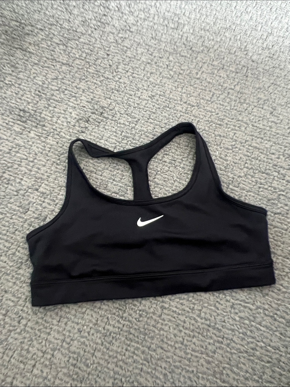 Nike Black Racerback Sports Bra with White Swoosh
